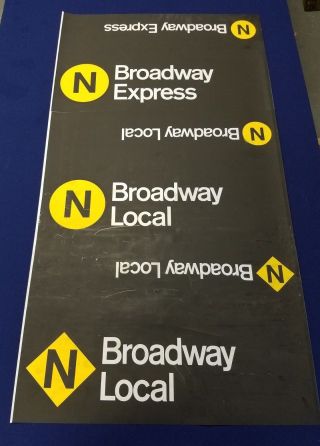 York City Transit Subway Bmt N Broadway Local Exp Nyc Roll Sign Section