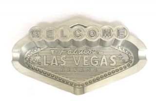 Las Vegas Nevada Silver Metal Ashtray Welcome To Fabulous Las Vegas