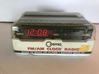 Vintage Cosmo Fm/am Electronic Digital Alarm Clock Radio Cr - 2026c In Package
