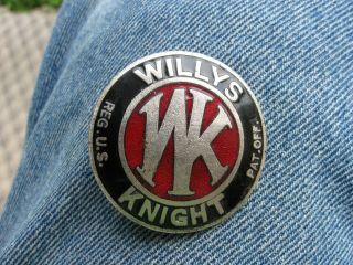 Antique Automobile Willys Knight Enameled Radiator Emblem