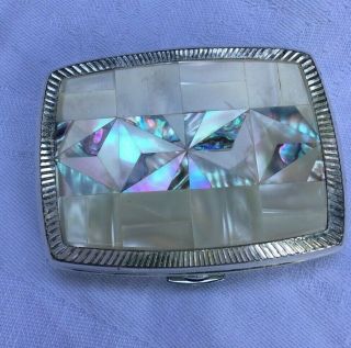 Abalone Shell Vintage Compact Powder Case