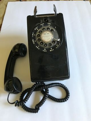 Vintage,  Bell Black wall style rotary dial telephone,  very neat 2