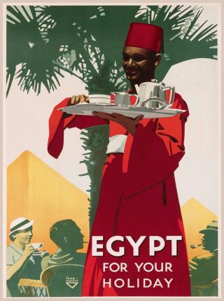 Egypt For Your Holiday Vintage Egyptian Travel Advertisement Art Poster Print