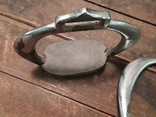 Early - Mid 1900s Heavy Bronze Stirrups With Plating Rubber Cushion Asian?