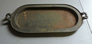 Antique 8 Cast Iron Long Oval Griddle,  Unmarked,  One,  (ve)