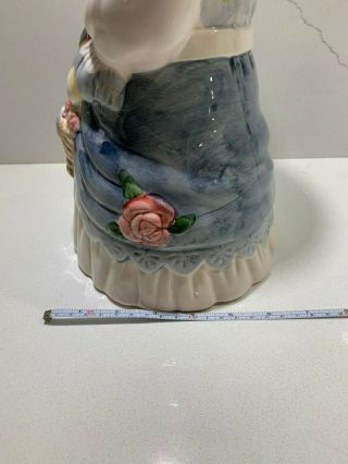 Large Victorian Kitty Cat Ceramic Cookie Jar Kitchen Collectible one of a kind 8