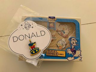 Disney Donald Duck 85th Birthday Pin Set Le 1600 And Cake Pin.