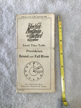 1928 York Haven Hartford Railroad Local Time Table Pocket Size