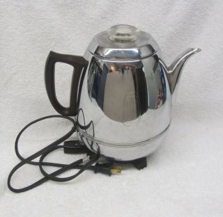 Vtg GE General Electric Coffee 9 Cup Percolator 33P30 Pot Belly Chrome 2