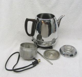 Vtg GE General Electric Coffee 9 Cup Percolator 33P30 Pot Belly Chrome 3