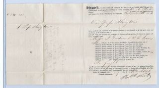 1835 Bill Of Lading,  Ship Sarah Parker,  Liverpool To Portsmouth,  Cargo Of Wine