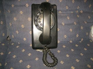 Vintage Rotary Dial Wall Mount Telephone,  Black Itt