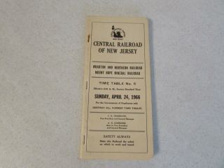 April 1966 Cnj Central Railroad Of Jersey Employee Timetable 6