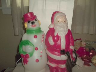 Empire Snowman Blow Mold & Santa Blow Mold