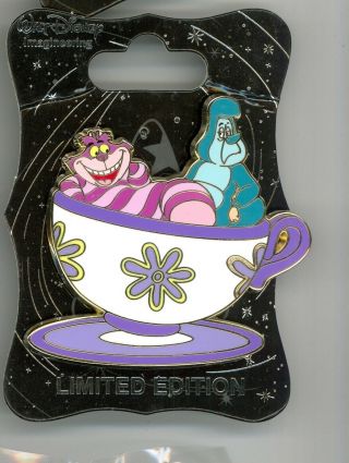 Wdi Disney Alice In Wonderland Mad Tea Party Cheshire Cat Caterpillar Teacup Pin