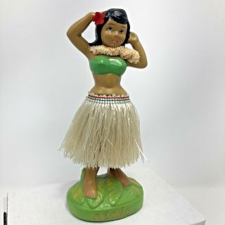Vintage Hawaiian Hula Dancer Girl Bobble Aloha Nodder Chalkware Japan Tiki