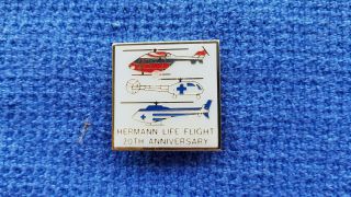 Hermann Life Flight 20th Anniversary Air Medical Helicopter Lapel Pin