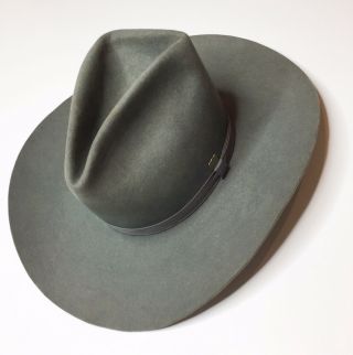 Resistol Vintage Cowboy Hat 7 1/2 Granite Gray Western Made In Abilene Kansas