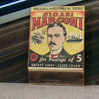 Vintage Matchbook Cover V5 Brooklyn York Italian Cigars Sigari Marconi Ship