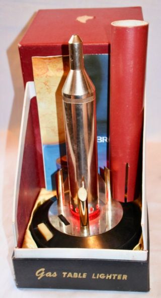 Vintage Bronica Rocket Spaceship Mid Century Uv Gas Butane Table Lighter 1960 