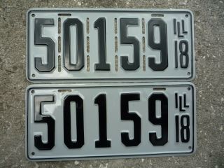 1918 Illinois Reaint License Plates.  Lqqqk.