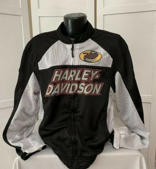Harley Davidson Mens Jacket Full Zip Size Large Mesh Breathable Riding Gear