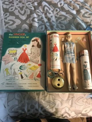 The Singer Mannikin Doll Set 1940’s,  Rare Find Fashiondol,  Butterick,  Sewing
