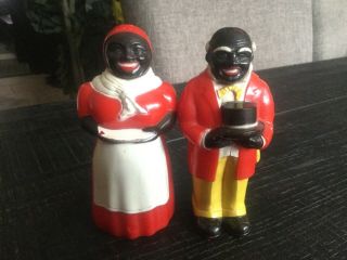 Vintage Aunt Jemima And Uncle Mose Salt And Pepper Shakers F&f Mold Die