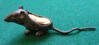 Antique Victorian Metal Pin Cushion In The Form Of A Rat Or Mouse