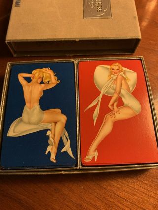 Vintage Pinup Girl Playing Cards 2 Full Decks With Jokers Congress
