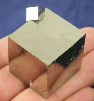 A And 100 Natural Cubic Pyrite Crystal Cube Twin From Spain 128gr E