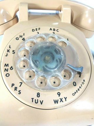 Vintage ITT Cream Color Rotary Dial Phone with all cords 2
