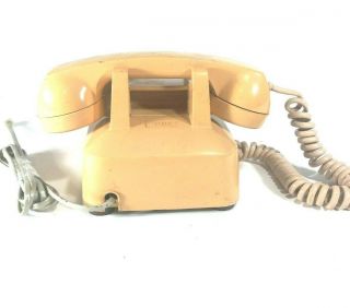 Vintage ITT Cream Color Rotary Dial Phone with all cords 3