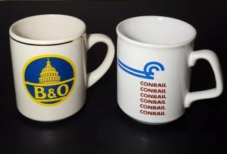 Two Vintage Railroad Mugs B&o/conrail