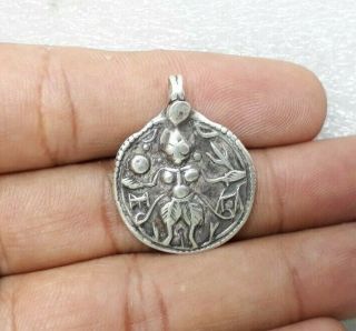 Antique Vintage Sterling Silver Tribal Necklace Jewellery God Amulet Pendant Mp