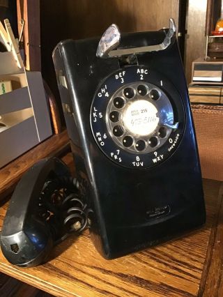 Vintage Black Western Electric Bell System 554 Bmp Rotary Wall Phone