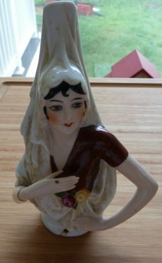 Large Spanish Senorita Half Doll With Mantilla (the Spanish Lady)