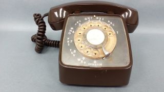 Rare Vintage Automatic Electric Gte 1978 Brown Rotary Dial Desktop Phone