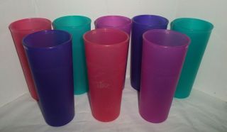 Tupperware Stacking 16 Ounce Tumblers 107 Set Of 8 Jewel Tone Colors