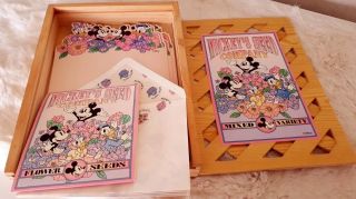 Vintage Stationery Stationary Letter Set Disney Mickey Mouse Donald Duck Minnie