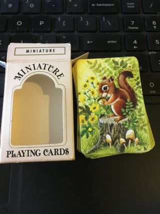 Vintage Deck Of Playing Cards: Hoyle Miniature 1/2 Size Squirrels