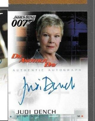 Judi Dench As M Die Another Day James Bond Autograph Card