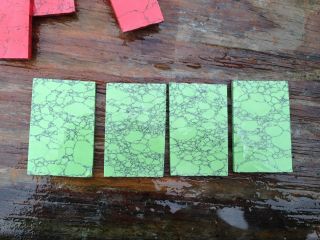 4 Slabs Of Synthetic Turquoise For Carving Or Cutting 200 Grams Rough