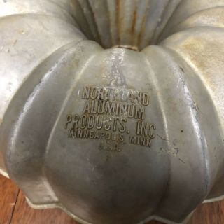 (3) Vintage Bundt Cake Pan Cast Aluminum Trademark Northland Mold Heavy 4