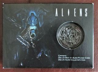 Aliens Playing Cards Gift Set 54 Card Deck H.  R.  Giger Artwork,  Coin