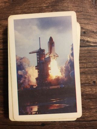 Vintage Arrco Playing Card Co Chicago Play - Mor Shuttle Take Off Space Cards