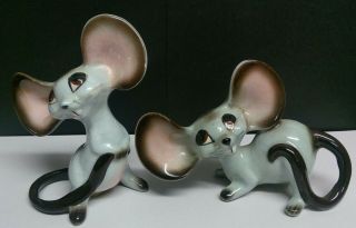 Vintage Mid - Century Anthropomorphic Mice With Whiskers - Japan