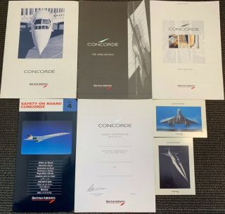 Ba Concorde 1995 In - Flight - Safety Card,  Flight Certificate,  Postcards,  & More