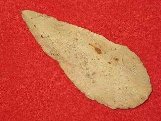 Authentic Native American Artifact Arrowhead 3 - 1/2 " Missouri Lerma Knife P16