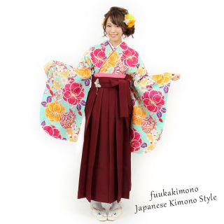 Japanese Hakama Kimono Women Andon Red S -